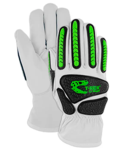 Goatskin Para-Aramid Lined Driver Style Impact Gloves, ANSI Cut Level A6