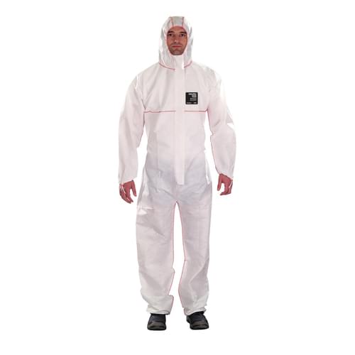 Hooded Coverall, 3XL, Size: 7 WHT, SMS Fabric
