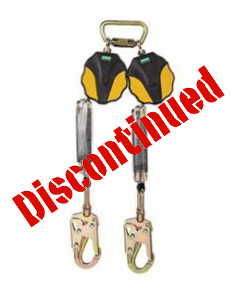 MSA Workman 10157859 Mini Twin Leg Personal Fall Limiter With Carabiner and 36CSN Swivel Snaphook