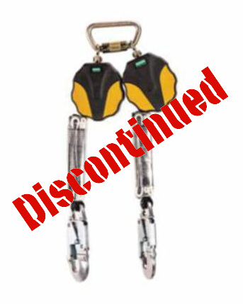 MSA Workman 10157861 Mini Twin Leg Personal Fall Limiter With Carabiner and AL36C Snaphook