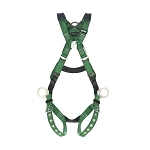 Full Body Standard Safety Harness, Standard, 130 to 310 lb, 400 lb Load, Polyester Strap, Green