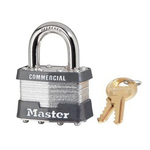 Non-Rekeyable Rectangular Safety Padlock, Alike Key, 5/16 in Dia Shackle