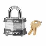 Non-Rekeyable Safety Padlock, Alike Key, 9/32 in Shackle, 4-Pin Tumbler Locking