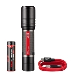 Slide Focus Flashlight, LED Lamp, 3 Ah Battery Li-Ion Battery