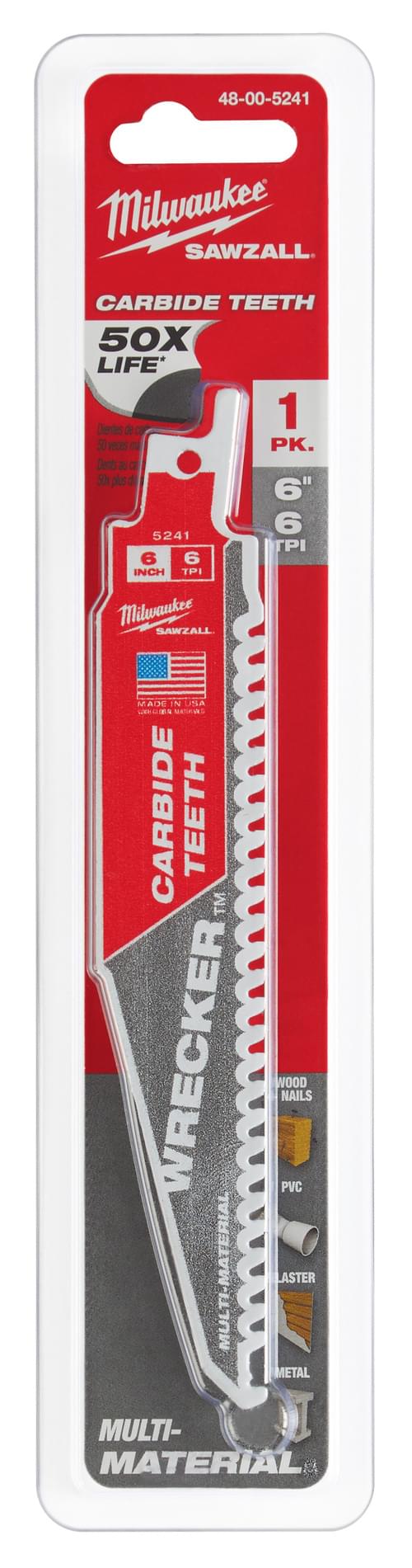 6" Ct Wrecker Sawzall, 34-Teeth Multi-Purpose Reciprocating Saw Blade, 1Pk