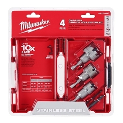 1-Piece Hole Cutter Set, 4 Pieces, For Use With Hole Saw, Carbide