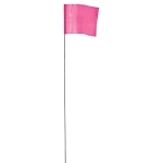 Contractor Grade Stake Flag, 2-1/2 in H 3-1/2 in W, Pink