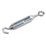 Turnbuckle, 1/4 in Thread, 88 lb Working, Zinc