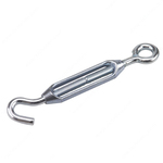 Turnbuckle, 3/8 in Thread, 192 lb Working, Zinc