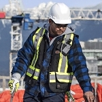 Surveyor/Supervisor Safety Vest, L, Black, 600D Oxford Polyester