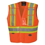 Drop Shoulder Tear Away Safety Vest, 2/3XL, Hi-Viz Orange, Tricot Polyester