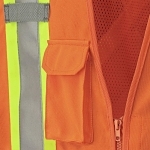Tear Away Safety Vest, 2XL, Hi-Viz Orange, Tricot Polyester
