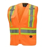 Tear Away Safety Vest, 3XL, Hi-Viz Orange, Tricot Polyester