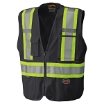 Tear Away Safety Vest, 2XL, Black, Tricot Polyester