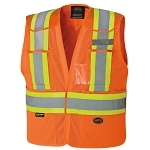 Drop Shoulder Tear Away Safety Vest, 2/3XL, Hi-Viz Orange, Polyester Mesh