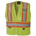 Drop Shoulder Tear Away Safety Vest, 2/3XL, Hi-Viz Yellow/Green, Polyester Mesh