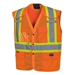 Drop Shoulder Safety Vest With Snaps, S/M, Hi-Viz Orange