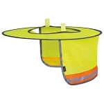 Foldable Sun Shade, For Use With Round Brim Hard Hat, Universal, Polyester Tricot, Yellow