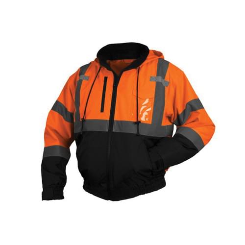 RJ31 Series Bomber Jacket, 4XL, Black/Hi-Viz Orange