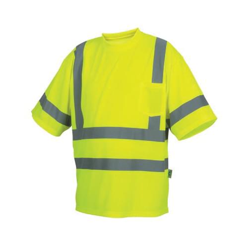 RTS34 Series Lightweight Short Sleeve T-Shirt With Heat Sealed Tape, L, Hi-Viz Lime