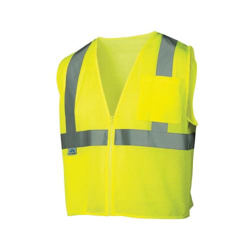 RVZ21SE Lightweight Non-FR Self-Extinguishing Safety Vest, XL, Hi-Viz Lime