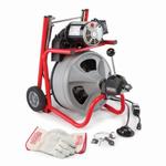 K-400 Drum Drain Cleaning Machine Kit, 3 to 4 in Drain Line, 1/3 hp, 115 VAC