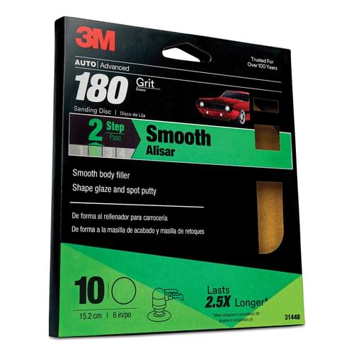 Sanding Discs 31448, with Stikit, Attachment, 180 Grit, 6 in, 10 Discs/Pack, 10 Packs/Case