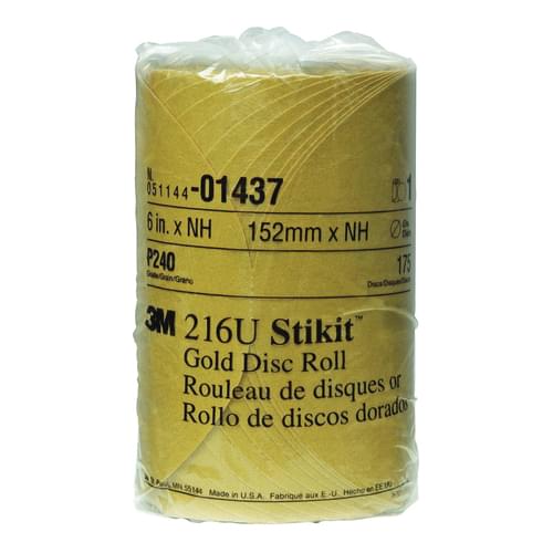 Stikit, Gold Disc Roll, 216U, 01437, P240, A-weight, 6 in (15.24 cm)