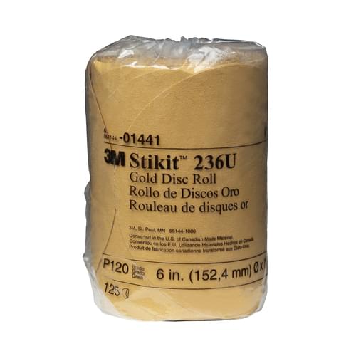Stikit, Gold Disc Roll, 236U, 01441, P120, C-weight, 6 in (15.24 cm)