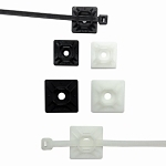 Indoor Cable Tie Mount, Screw Mounting, Nylon, Natural