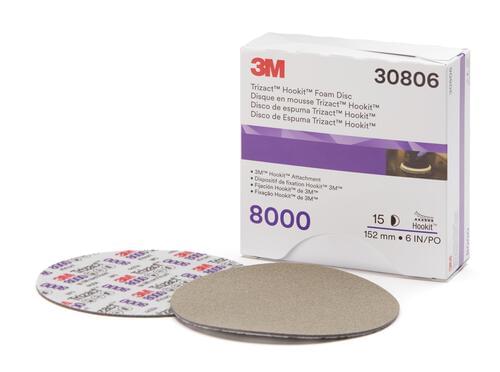 Trizact, Hookit, Foam Disc 30806, 6 in, 8000, 15 discs /Carton, 4 Cartons /Case