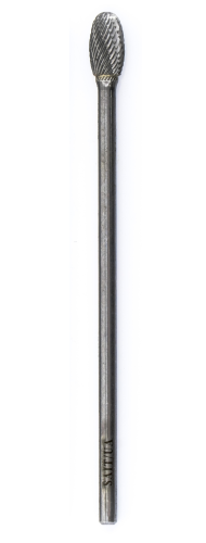 Carbide Bur, Radius End, Oval Head, 1/2 in Dia Head