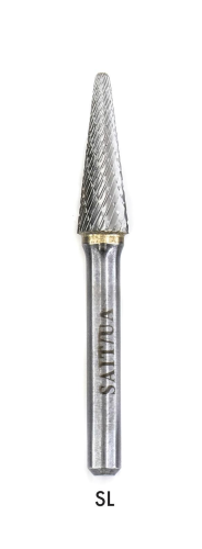 Carbide Bur, Radius End, Tree Head, 1/2 in Dia Head