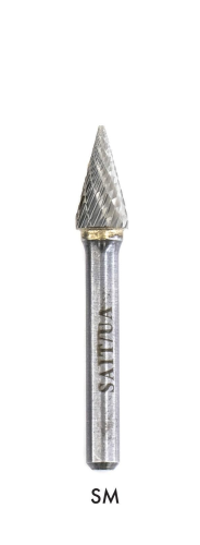 Carbide Bur, Pointed End, Needle Head, 1/4 in Dia Head
