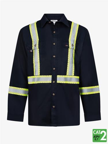 Striped Work Shirt Style 652 WS Navy 7oz