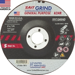 General Purpose Depressed Center Wheel, 4 in Dia x 1/4 in THK
