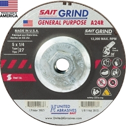 General Purpose Depressed Center Wheel, 5 in Dia x 1/4 in THK