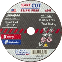Thin High Speed Cut-Off Wheel, 3 in Dia x 0.035 in THK
