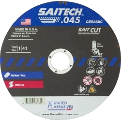 High Performance Thin High Speed Cut-Off Wheel, 4 in Dia x 0.045 in THK