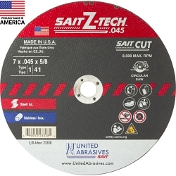 SaitZ-Tech; High Performance Thin High Speed Cut-Off Wheel, 7 in Dia x 0.045 in THK