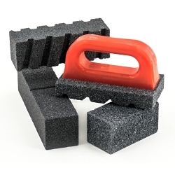 HR241 Fluted Hand Rub, 6 in L x 2 in W x 2 in THK, C24R Grit, Silicon Carbide Abrasive