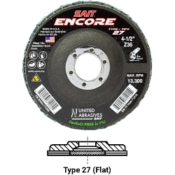 Coated Abrasive Flap Disc, 4-1/2 in Dia