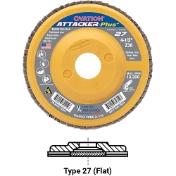  Plus+ Close High Density Coated Abrasive Flap Disc,  4-1/2 in Dia
