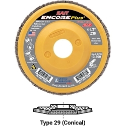Coated Abrasive Flap Disc, 4-1/2 in Dia