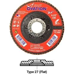  Close High Density Coated Abrasive Flap Disc,  7 in Dia