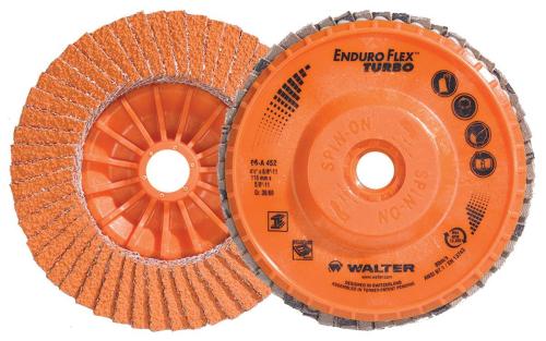 06-A Close Spin-On Coated Flap Disc, 4-1/2 in Dia Disc