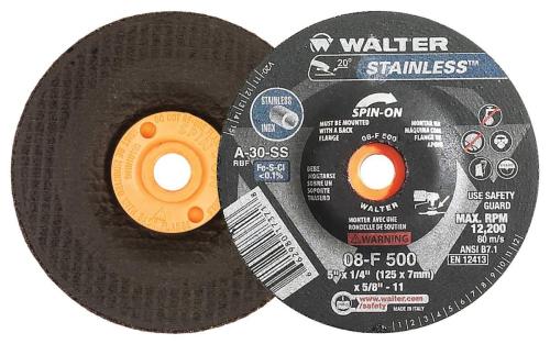  High Performance Depressed Center Wheel, 5 in Dia x 1/4 in THK, 30 Grit, Aluminum Oxide Abrasive