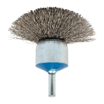 Spherical End Brush, 3 in Dia Brush, Crimped Filament/Wire
