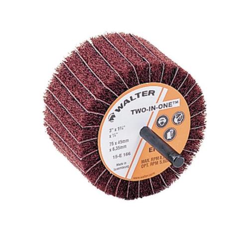  X-Fine Grit Mounted Flap Wheel, 3 in Dia Wheel, 1-3/4 in W Face, 220 Grit