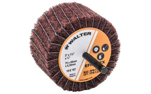  X-Fine Flexible Grit Mounted Flap Wheel, 3 in Dia Wheel, 1-3/4 in W Face, 220 Grit